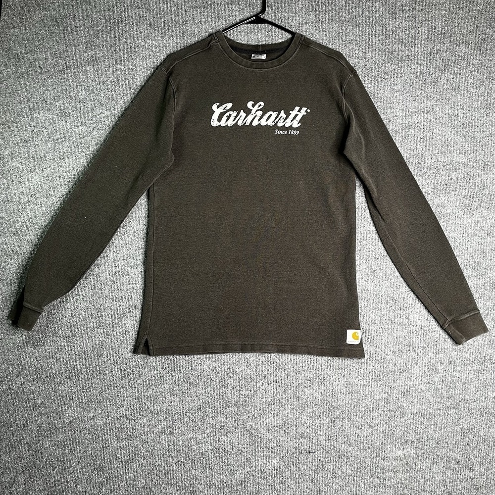 Y2K‎ Carhartt Waffle Knit Long Sleeve Shirt Men M Thermal Workwear Vintage